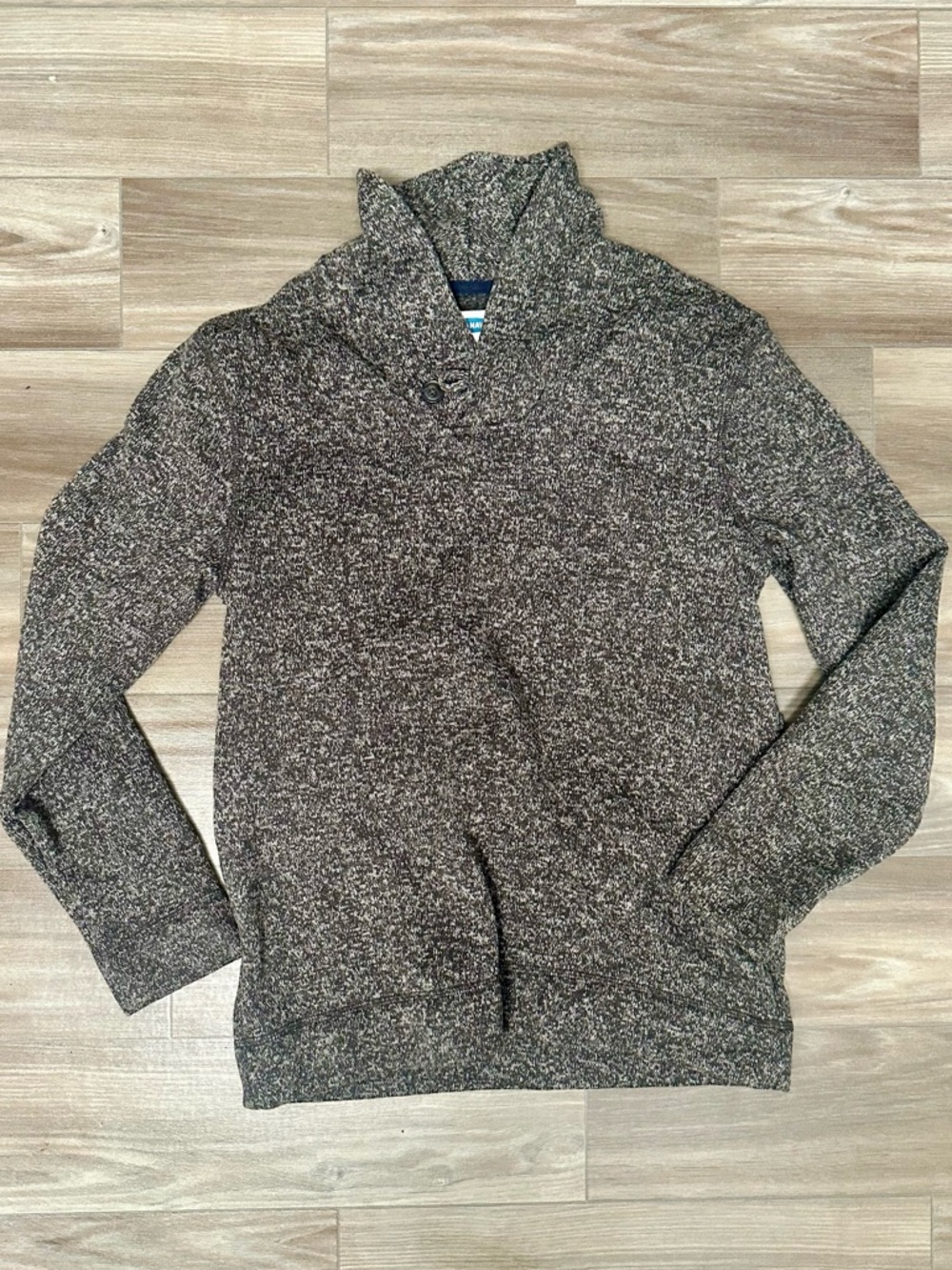 Boys’ OLD NAVY Men's Marled Gray Shawl Collar Turtleneck Sweater, XL 14-16